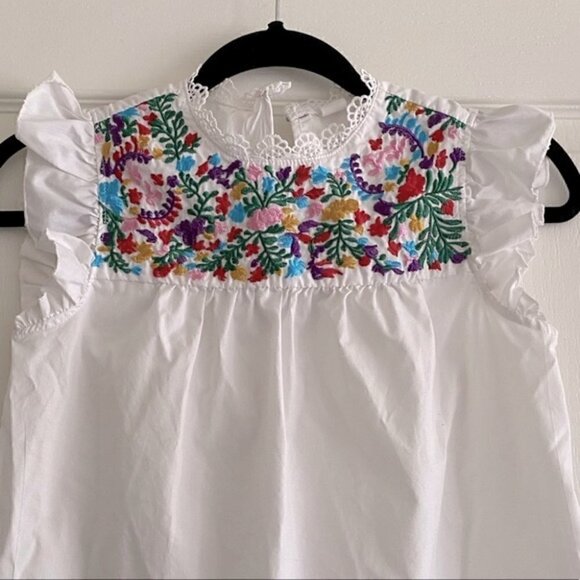 Kid’s White Blouse with Floral Embroideries 12-13y - Picture 6 of 7